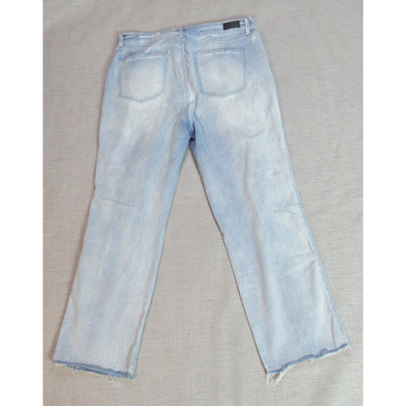 Soundstyle Jeans Womens Size 16 Blue Denim Distressed Straight Leg Grunge Punk - Picture 6 of 12